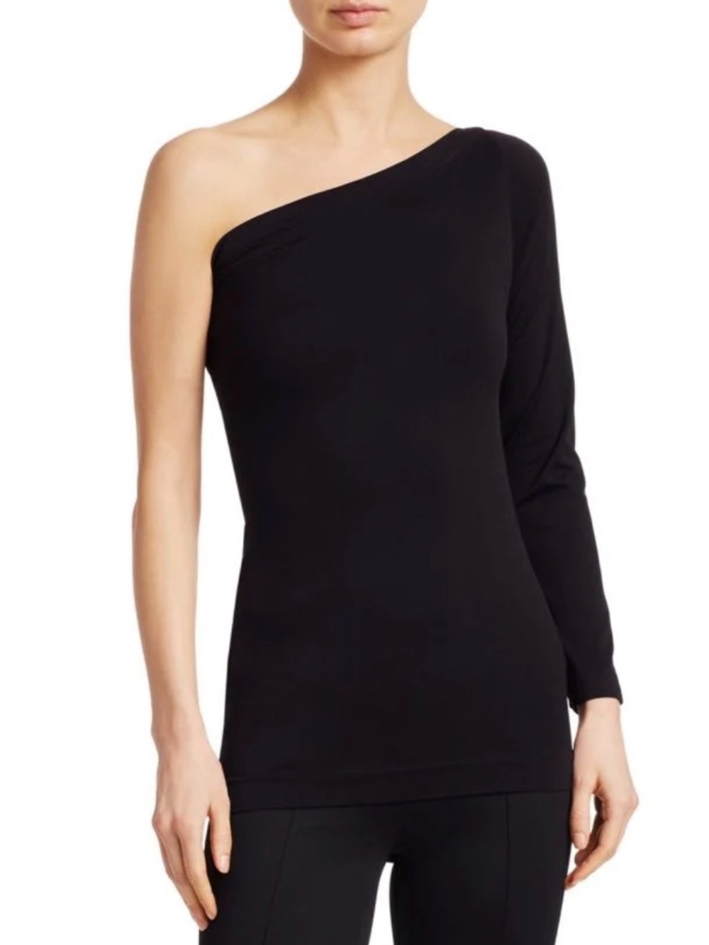 HELMUT LANG NWT Black One Shoulder Seamless Long Sleeve Top M/L HLW42558